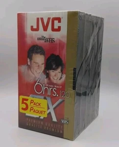 Lote de 5 JVC SX 6 Horas En Blanco T-120 DU VHS Video Cassette Cinta Nuevo Lote Sellado - Imagen 1 de 7