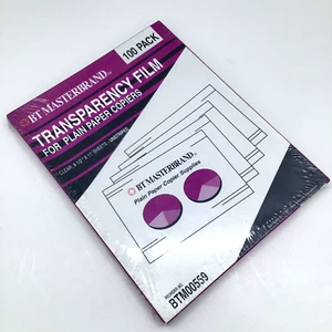 BT Masterbrand Transparency Film for Paper Copiers 100 Sheets 8 1/2 x 11 Sealed - Picture 1 of 8