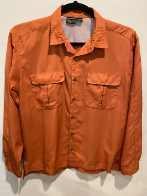 Camisa Mountain Hard Ware Botón Frontal Para Hombre L Naranja Exterior Escalada Pesca Foto 1 de 4