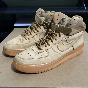 7y / 8.5w Nike Air Force 1 High Top GS Flax Wheat Brown Boot Sneaker 922066-203 - Bild 1 von 10
