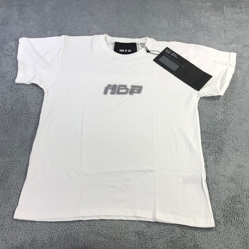 HBA (HOOD BY AIR) HBA Shirt Uomo Large Spell Out Hood By Air Tee Bianco Grigio Screensaver Streetwear
