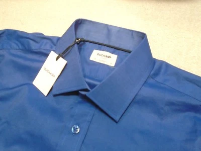Camisa de vestir Duchamp London ajuste liso azul oscuro nueva con etiquetas 17 x 36/37 $245 Foto 1 de 4