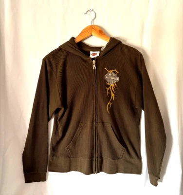 Harley Davidson Collection Zip-Up Hoodie - Size M- Excellent Condition - Brown - Image 1 of 4