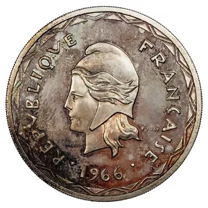 Vanuatu - Nouvelles Hébrides 100 francs 1966 ESSAI argent KM.E1 monnaie colonie - Imagen 1 de 2