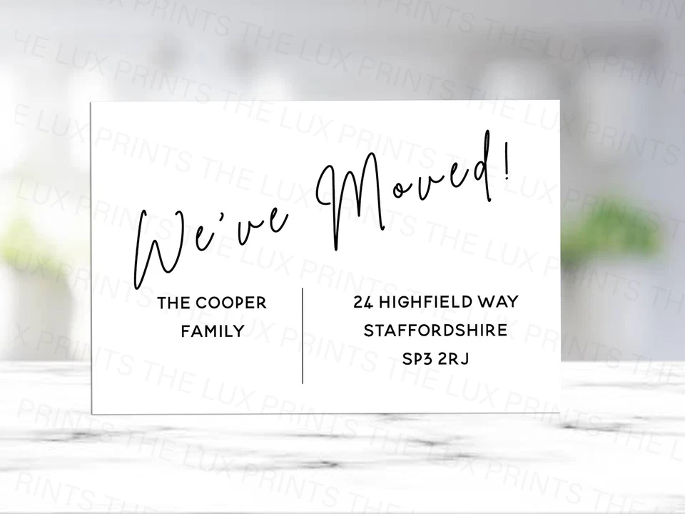 Personalised We've Moved D2 Announcement Post Cards New House Home Move Out - Image 1 of 1