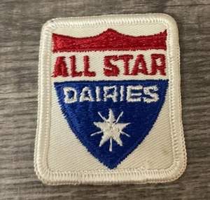 ALL STAR DAIRIES  CREAMERY  DAIRY  SOUTH HADLEY MA  3" IRON ON PATCH BSA028 - Picture 1 of 2