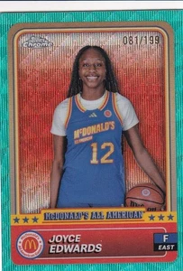 JOYCE EDWARDS 2024 Topps McDonald's All-American Aqua Wave Refractor #81/199 - Picture 1 of 2