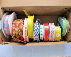 MIXED LOT of 11 Rolls of Multi-Purpose Craft, Sewing Ribbon - Picture 1 of 5