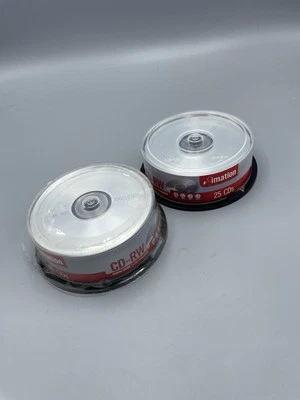 47 Count Imation CD-RW 25 Pack 700 MB / 80 Min Blank CDs 4x New and Opened - Image 1 of 2