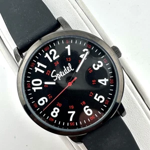 Speidel Reloj de Cuarzo Analógico Esfera Negra 5ATM Correa de Silicona para Hombre, Batería Nueva - Imagen 1 de 14