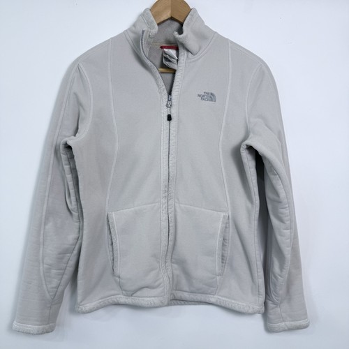 OFF WHITE The North Face giacca foderata in pile sherpa full zip donna taglia small bianco sporco