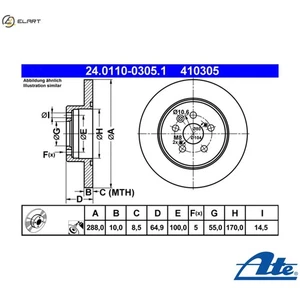 2x BRAKE DISC 24.0110-0305.1 FOR TOYOTA 7A-FE 1.8L 1ZZ-FE 1.8L 2C-TE3S-FE 2.0L - Picture 1 of 10