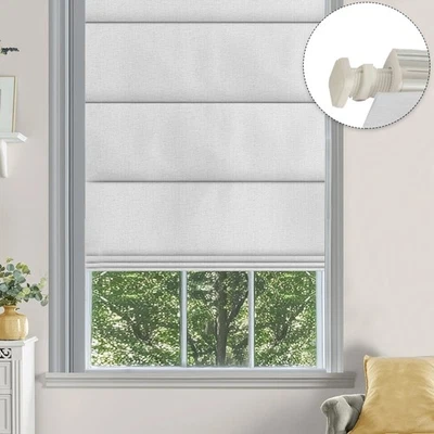 Changshade CUSTOM No Tools No Drill Cordless Roman Shades for Windows, Blackout - Image 1 of 4