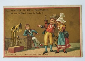 Aux Armes France Chaussures Paris Electricité Fanfare Adder French V Trade Card - Picture 1 of 2