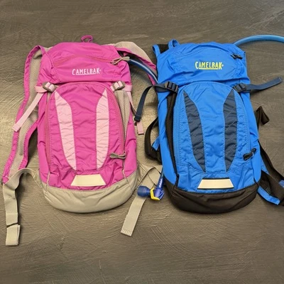 2 рюкзака Camelbak Hydration 50 унций фиолетовый синий детский молодежный походный водный пузырь - Изображение 1 из 4