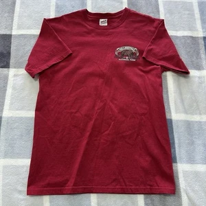 Yellowstone National Park Men’s T-shirt Red Large Anvil Tag - Picture 1 of 5