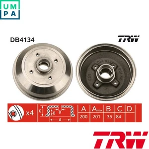 2x BRAKE DRUM DB4134 FOR OPEL CORSA/Hatchback/Van TIGRA X15D/15DT 15XD/D 1.5L - Picture 1 of 7