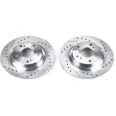 PowerStop Evolution Drilled Slotted Rotors Pair Rear For Honda S2000 - Image 1 of 3