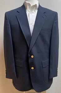 Vintage Manchester Roper’s Mens 42 R Navy Wool Sport Coat Blazer USA - Picture 1 of 10