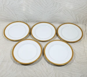 JUEGO DE 5 CHARLES AHRENFELDT LIMOGES HIGGINS & SEITER 8 1/2" PLACA ADORNO DORADO - Imagen 1 de 18