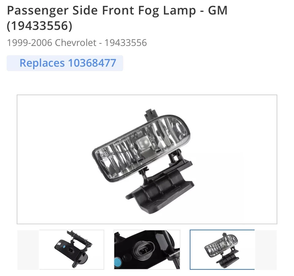 NOVA Lâmpada de Neblina Frontal Lateral do Passageiro - GM (19433556)1999-2006 Chevrolet Suburban - Imagem 1 de 1