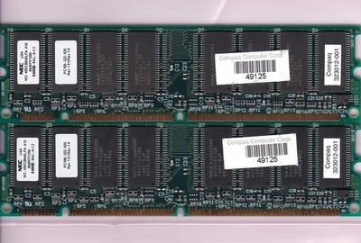 128MB 2x64MB PC-100 NEC MC-458CB646LFA-A10 COMPAQ 323012-001 Ram Kit PC100 SDR - Image 1 of 2