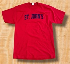 Vintage St. Johns University SJU Mens XL Red Men Red Storm Crew Neck T-Shirt - Picture 1 of 12