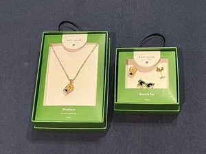 Kate Spade X Target Brooch Set, Set of 3 with matching French Fries 16”necklace - Picture 1 of 3