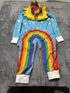 TIPSY ELVES Fleece Sunshine Rainbow One Piece Jumpsuit Adult Unisex Small - Picture 1 of 6