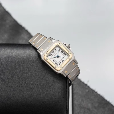 Cartier Santos 0902 Dos Tonos Blanco Romano 24mm Foto 1 de 4