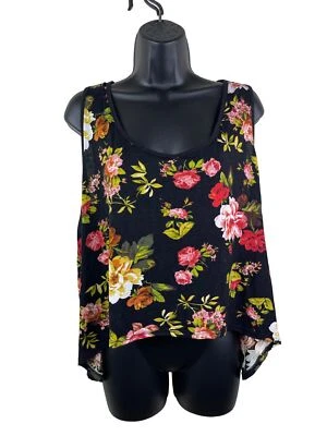Топ женский Ambiance большой размер 3XL без рукавов черный цветочный с открытой спиной топ Hi Lo - Изображение 1 из 4