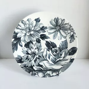 J.G. Meakin CAMELOT English Ironstone Set 4 Dinner Plate Black/White Floral RARE - Picture 1 of 7
