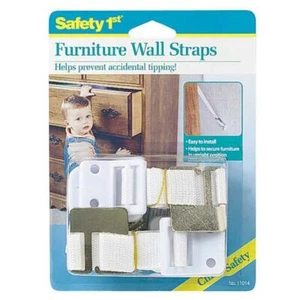 Safety 1st Dorel Juvenile 11014 2 Count White Furniture Wall Straps - Picture 1 of 1