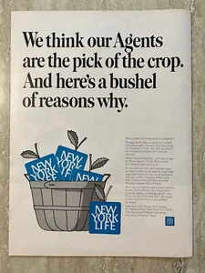 Print AD 1968 New York Life Insurance Company Agents Bushel of Reasons Life Mag - Picture 1 of 1