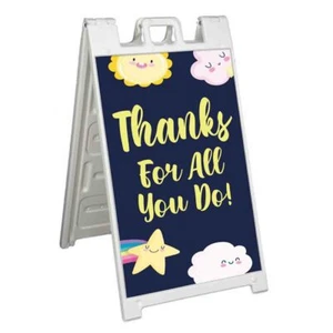 THANK YOU FOR Signicade 24x36 Aframe Sidewalk Decal Sign Banner GRATEFUL - Picture 1 of 9
