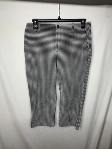 Lauren Ralph Lauren Active Caprihose Skimmer 12 schwarz weiß Gingham Golf Athleisure - Bild 1 von 13