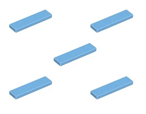 5 New LEGO Medium Blue 1x4 Tile 2431 flat tile smooth finish floor square trim - Picture 1 of 6