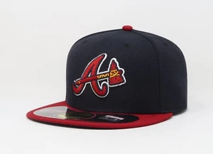 New Era 59Fifty Men Boys Cap Atlanta Braves Alternate On Field 2016 Fitted Hat - Picture 1 of 5