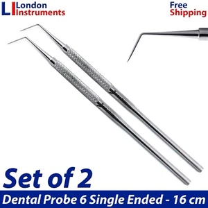 Dental Diagnostic Probe Fig 6 Dentist Tooth Pick Surgery Periodontal Tools 2 Pcs - Picture 1 of 6