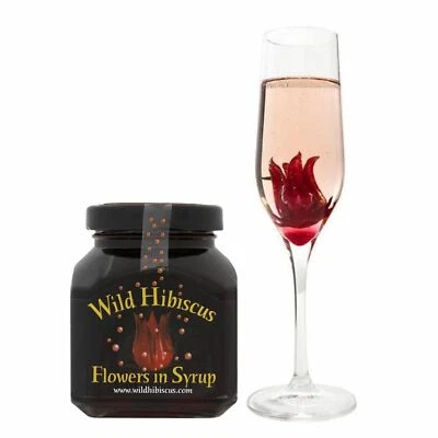 Wild Hibiscus Flowers In Syrup Cocktails Sparkling Wine Edible Flower 250G - Image 1 of 3