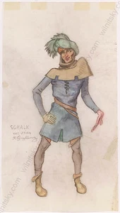 Remigius Geyling (1878-1974) "Stage Costume Project", Watercolor, ca.1900 - Picture 1 of 1