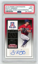2015 Panini Contenders College Ticket Autographs #20 SCOTT KINGERY Rookie PSA 9 