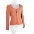 COTTON ON Womens T-Shirt Small Long sleeve V-Neck Knit Textured Soft Casual
