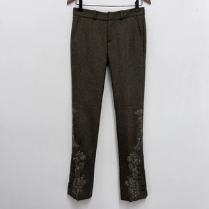 Pantalones Ralph Lauren Etiqueta Azul Lana Cuentas Oliva y Oro Amarillo Manchas Talla 2 - Imagen 1 de 12