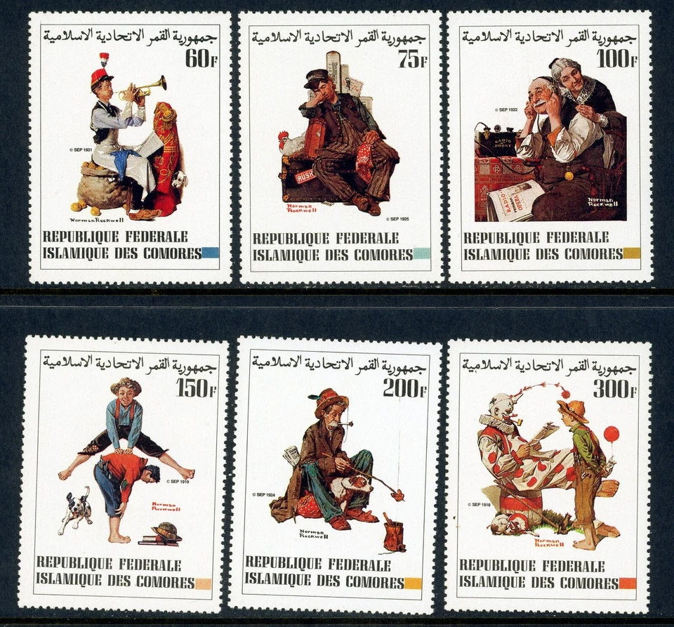 Stamps Comoro Islands, Scott # 561-566 Mint NH, complete set - Image 1 of 1