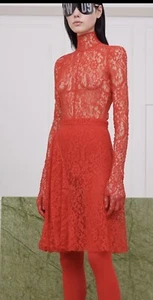 Falda de encaje roja pasarela sexy Givenchy nueva con etiquetas $1495 EE. UU. 2. Auténtico F 36 - Imagen 1 de 7