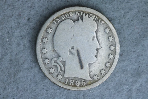 1895-O 25C BARBER SILVER QUARTER DOLLAR US Type Coin BW434 Cover