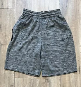NIKE Dri-Fit Men’s Fleece Athletic Shorts Medium 26x9.5 Gray Zip-Pocket - Picture 1 of 11