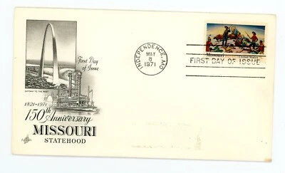 1st Day Cover FDC 1971 150th Anniversary Missouri Statehood Art Craft Cachet 8c - Image 1 of 2