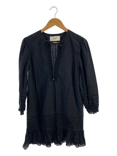 Abito CELINE manica lunga cotone nero 38